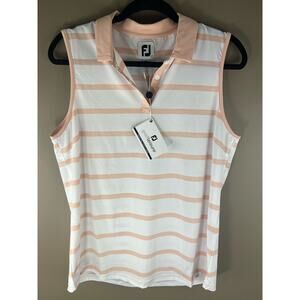 Footjoy NWT Sleeveless Spacedye Stripe Women Tank Polo Size Large